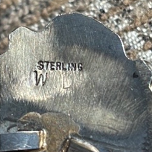 Sterling and turquoise, Native American, Navajo cluster ring - Picture 9 of 9